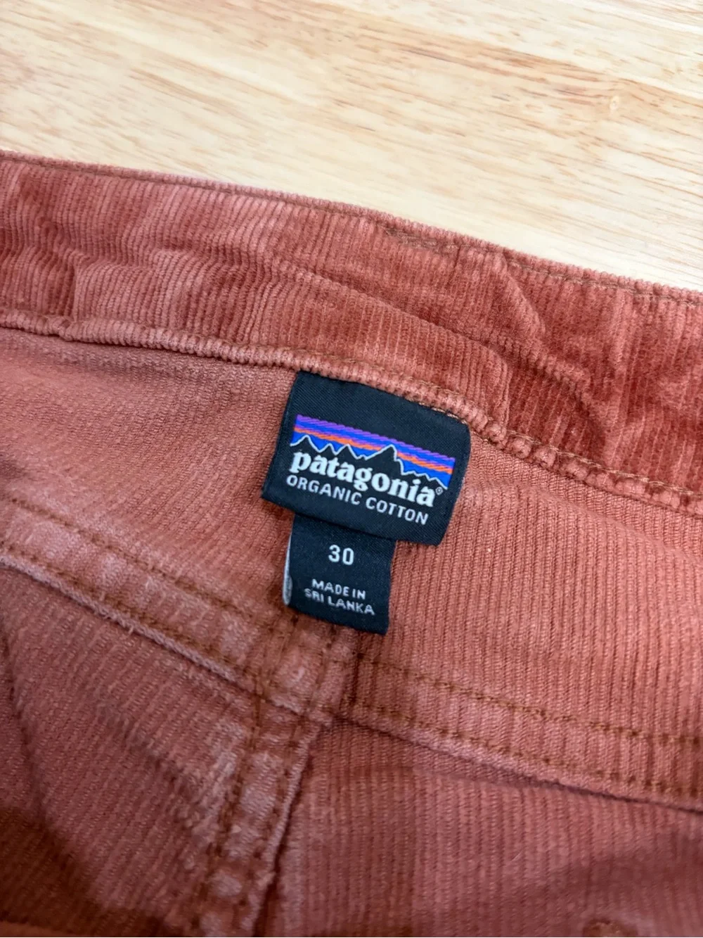 Patagonia Burnt Orange Terracota Corduroy Pants Organic Cotton Retro Vintage